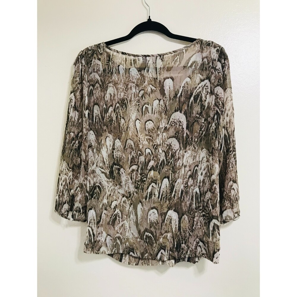Jennifer Lopez Women's Scoop Neck Asymmetrical Sheer Blouse, Size S - Picture 4 of 4